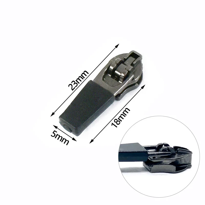 10Pcs 3# 5# Anti-loading Waterproof Zipper Slider Head Reverse Installation for Invisible Nylon Zips DIY Bag Accessories