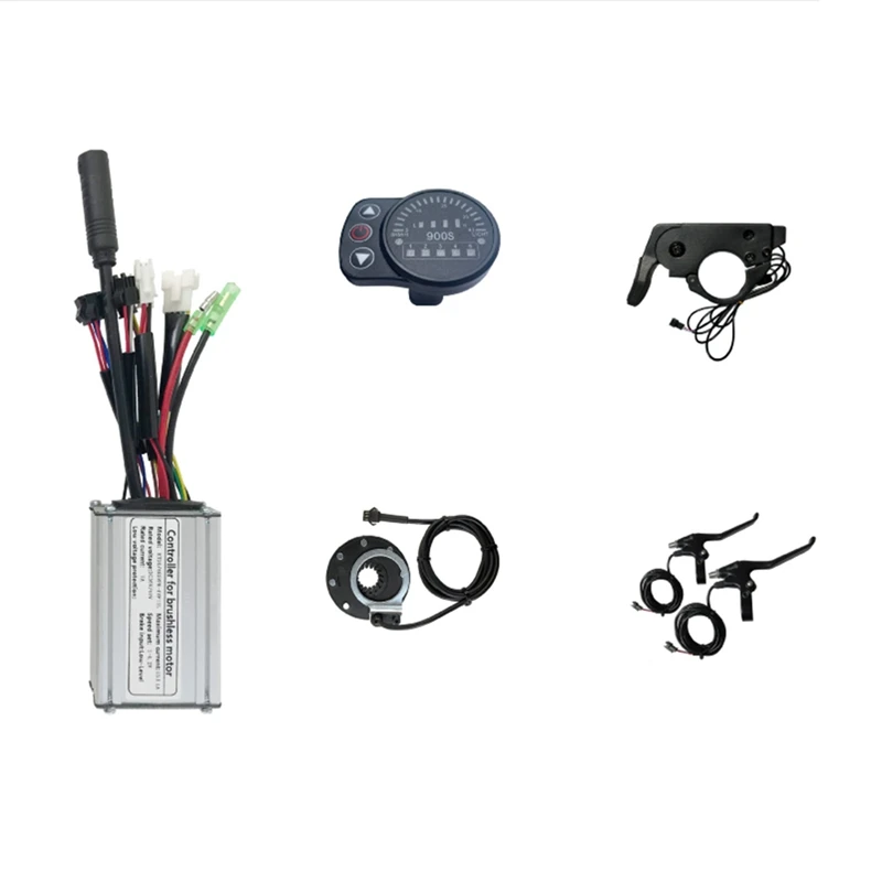 

E-Bike 15A Sine Wave Brushless Controller Metal+Plastic 36V 48V 250W As Shown With LED900S Display E-Bike Light Display