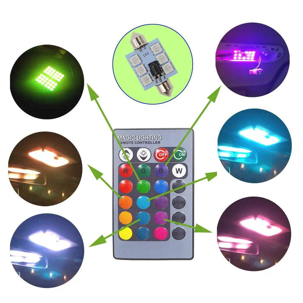 2X RGB 6SMD   佺  , ڵ ڵ    LED  Ʈ,  õ, Ʈũ , C5w