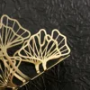 1pc Metal Ginkgo Leaf Napkin Holder,Tissue Holder For Restaurant Hotel Cafe,Dining Table Vertical Square Towel Paper Holder Base 6