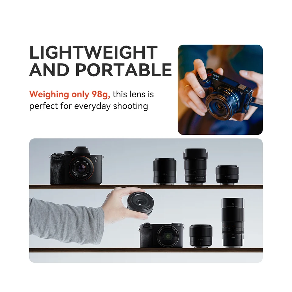TTArtisan AF 14mm F3.5 Prime Lens Lightweight and Portable Camera Lens compatible with Sony A5000 A6100 A7RM2 A1II 3