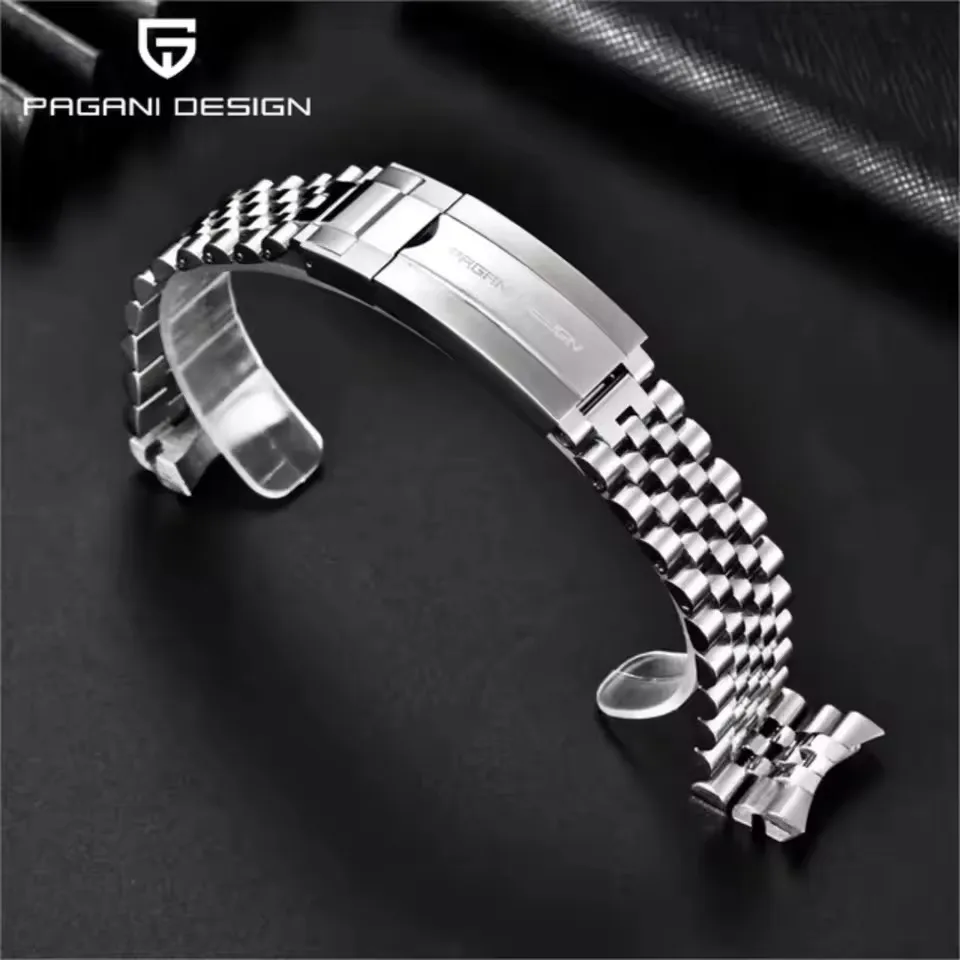 Elegant Pagani Stainless Steel Watch Strap, 20mm Width, 220mm Length