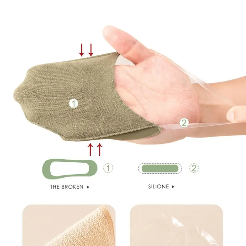 여성용 하프 팜 하이힐 양말, 뒤꿈치 없는 부드러운 면 미끄럼 방지 양말, 통기성 보트 양말, 5 켤레 패션