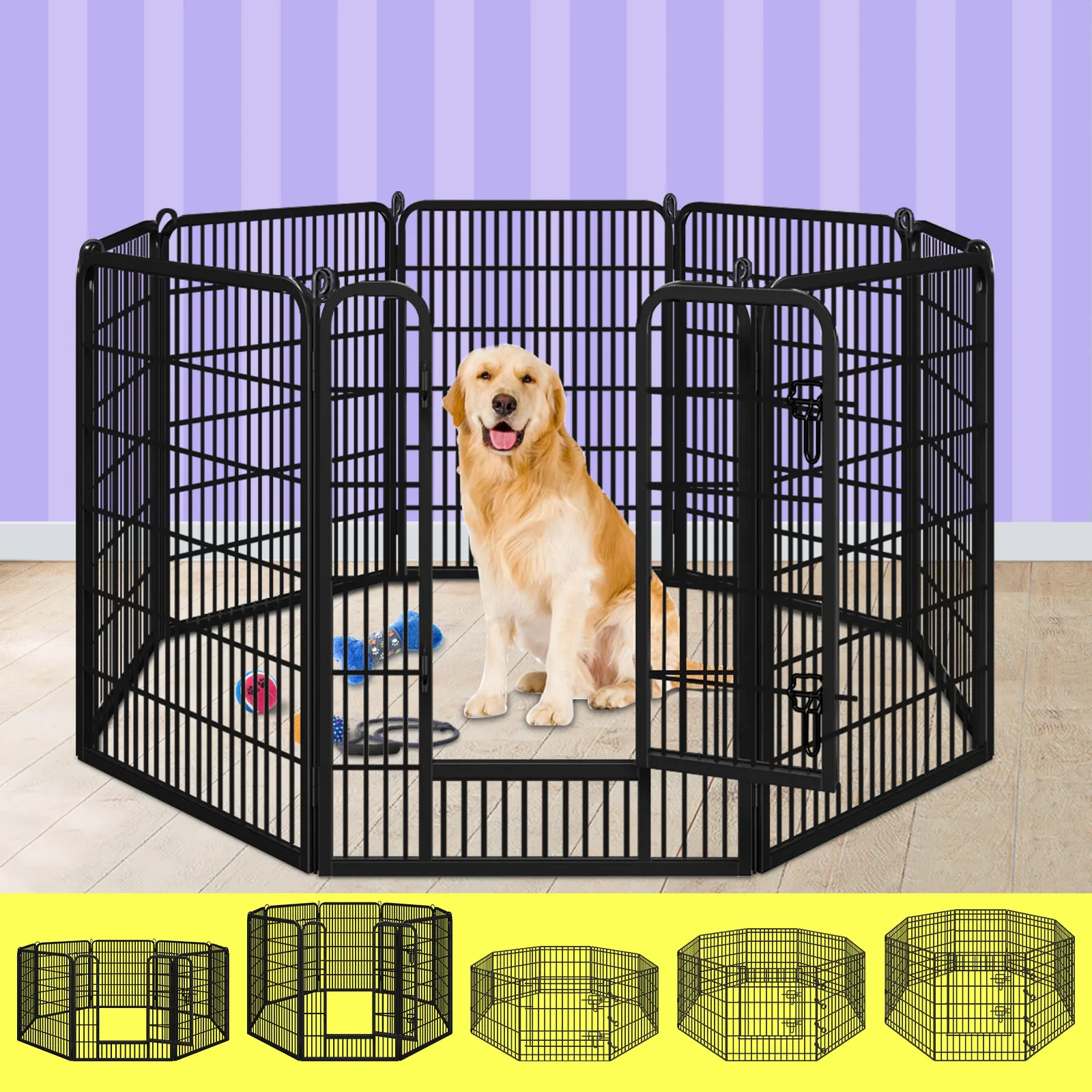 Foldable Metal Dog Playpen and Pet Enclosure