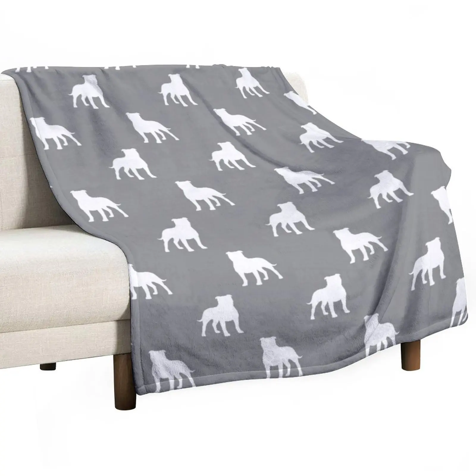 

Staffordshire Bull Terrier Silhouette(s) Throw Blanket Bed covers Blankets For Bed blankets and throws