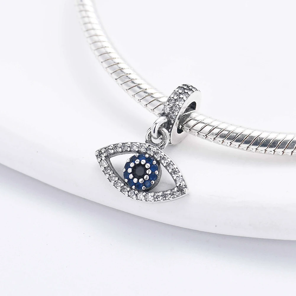 Charm jewelry sterling silver jewelry beads charms sterling silver beads silver charm bead charm bead beads jewelry sterling silver beads charm loose gemstone jewelry loose beads 925 Sterling Silver The Eye of Greece The Eye of the Devil Pendant Charm Bead fit Original Pendant Bracelet DIY Women Jewelry