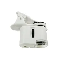 Clip Microscope 60X LED Jewelry Magnifying Glass Focusing Adjusted Pocket Microscope with Cell Phone Clip UV Light 6