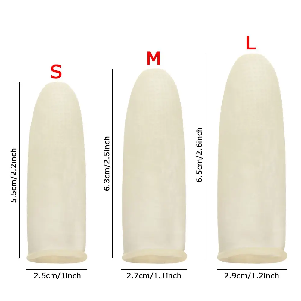 Cleaning Accessories 100PCS Natural Latex Nail Art Tool Finger Cover White Finger Cots Rubber Gloves Protector Gloves
