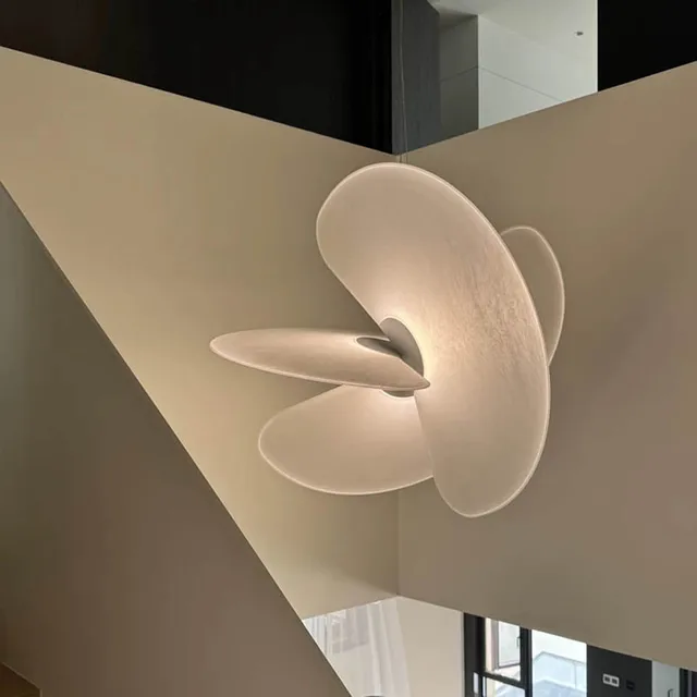 Lámpara Colgante Moderna de Seda Estilo Italiano Minimalista, Diseño Nórdico, Blanca, para Loft, Villa, Sala de Estar, Hotel 2