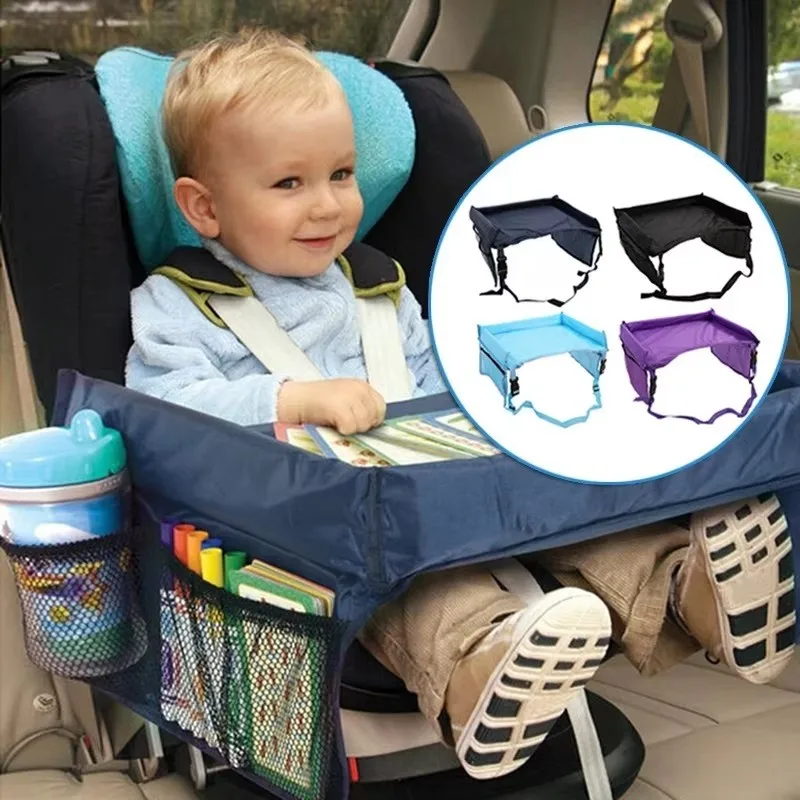 Kids Baby Portable Travel Car Tray Table Safety Seat Fence Mini Oxford Cloth Waterproof board Shopping Cart Seat Support Plate
