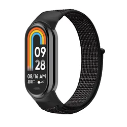 Nylon Loop Strap Replacement Sport Bracelet - Miband 8 9 10 (21 Reflective black)