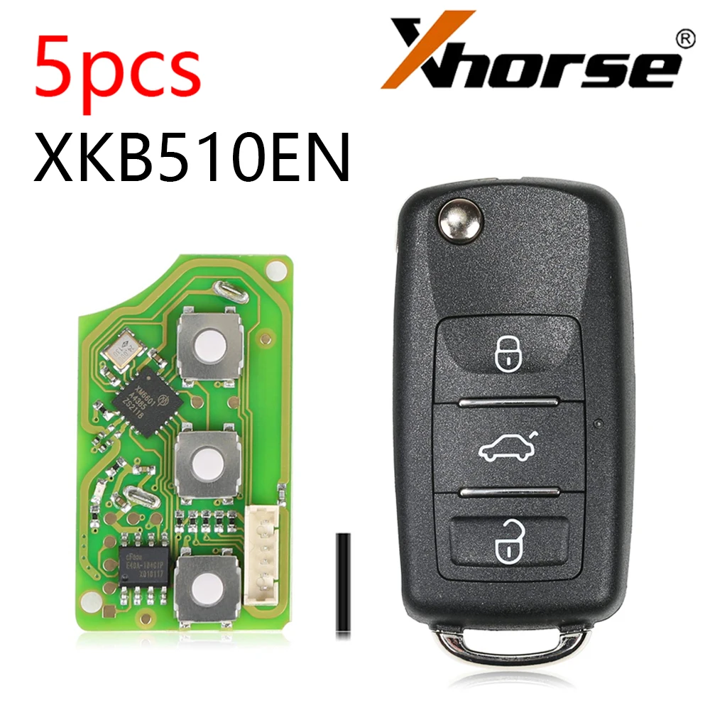 

Xhorse XKB510EN Universal Remote Key B5 Type 3 Buttons English Version for VVDI VVDI2 KET TOOL 5pcs/Lot