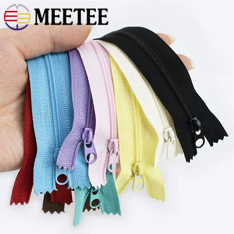 10/30pcs Meetee 3 20cm Nylon Zippers Colse End Coil Zip Tailor DIY