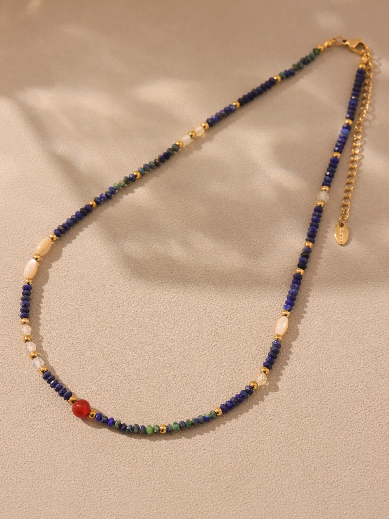 Riesenrad Halskette für Frauen Edelstahl Runde Nische Natur Steine Weibliche Sommer Kette Luxus Schmuck Geschenk – Detail 9