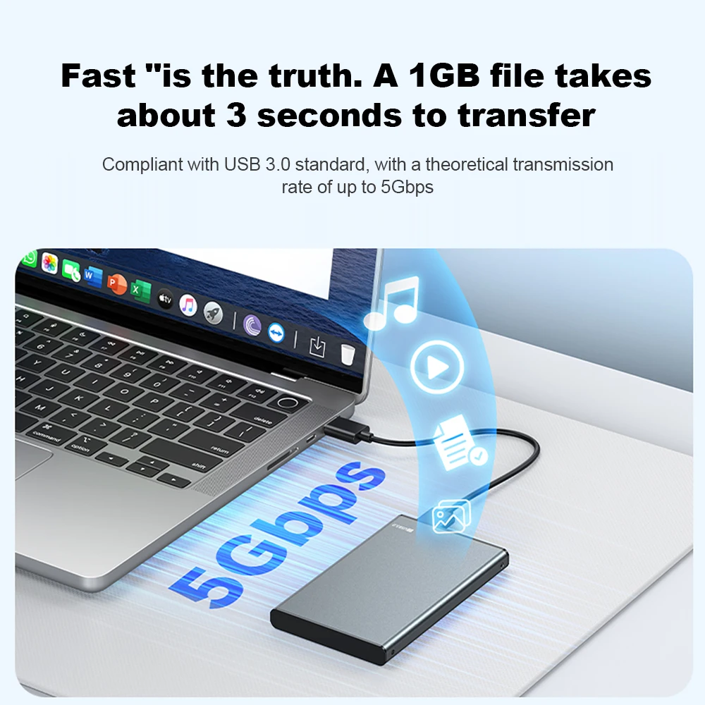 KEBIDUMEI USB 3.0 HDD 인클로저 2.5인치 SATA HDD SSD 외장 하드 드라이브 케이스 5Gbps 고속 외장 하드 디스크 박스 (PC용)