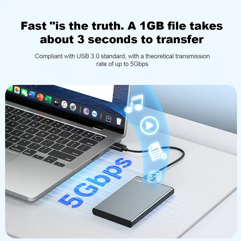 KEBIDUMEI HDD Enclosure 2.5 SATA SSD External Hard Drive Case 5Gbps USB 3.0 To Type C Transfer Speed Aluminum Alloy Harddisk Box - Image 2