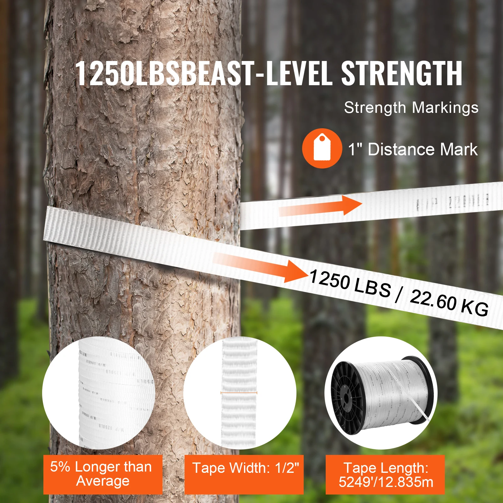 SucceBuy Polyester Pull Tape Mule Flat Rope Printed Webbing Cable Pulling Tape for Packaging Gardening Electrical Conduit Work