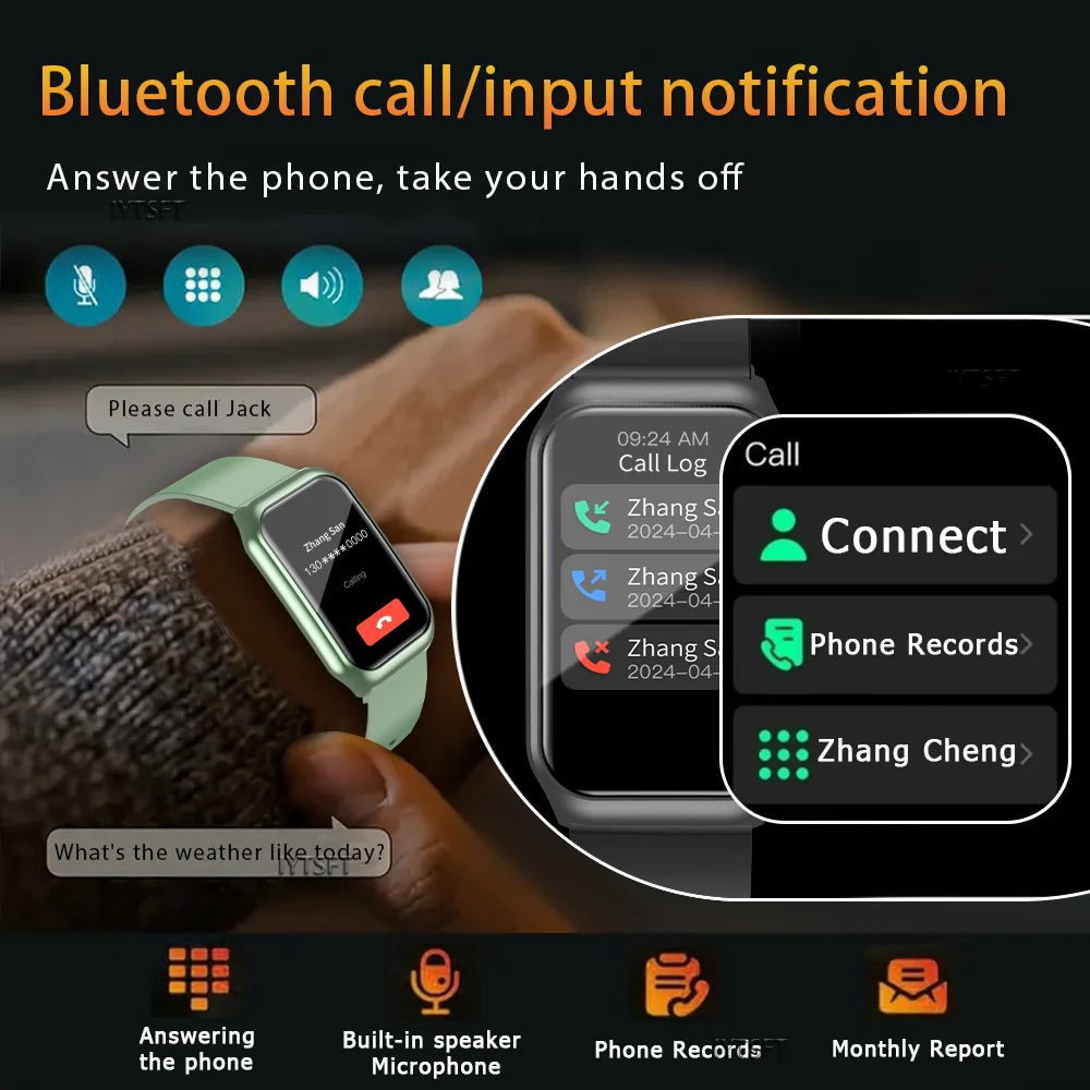 LAXASFIT Smart Watch Women Men Bluetooth Connection Cell Phone