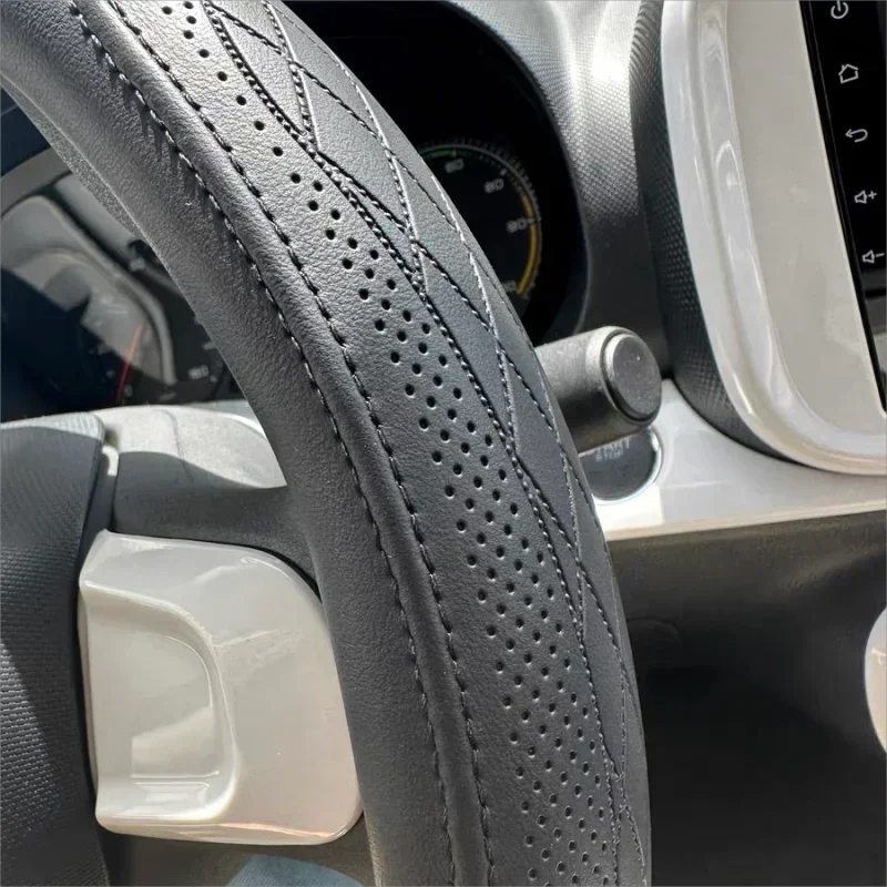 Breathable PU Leather Steering Wheel Cover Anti Slip Accessory