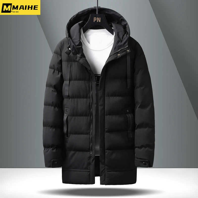 

Men's Winter Warm Jacket high quality Thickened Casual Hooded Long Down Windproof Men's Coat plus size Cold-proof Men's Parka