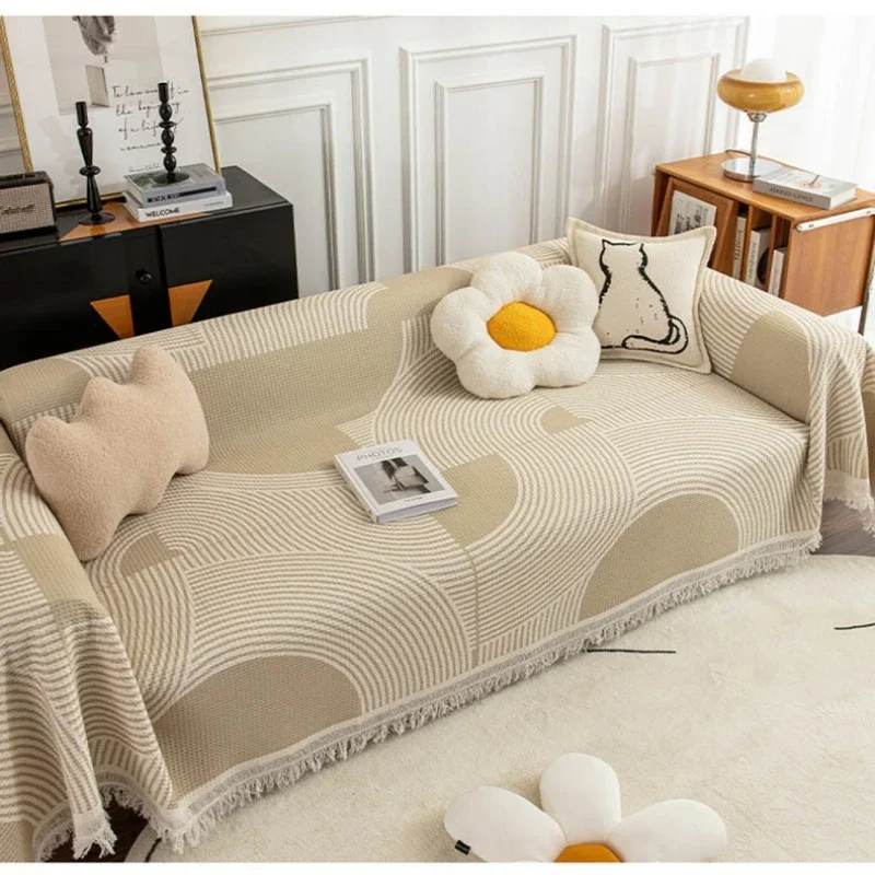 Tassel Sofa Cover Universal Couch Towel Dust Proof Sofa Cushion Cover Anti-cat Scratch Protection Cover Sofa Blanket Carpet 6