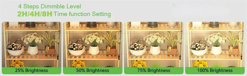 Description Picture 4 of itemLED Plant Grow Light Strips Full Spectrum for Indoor Plants with Auto ON/Off Timer 48 LEDs 4 Dimmable Levels Sunlike Grow Lamp