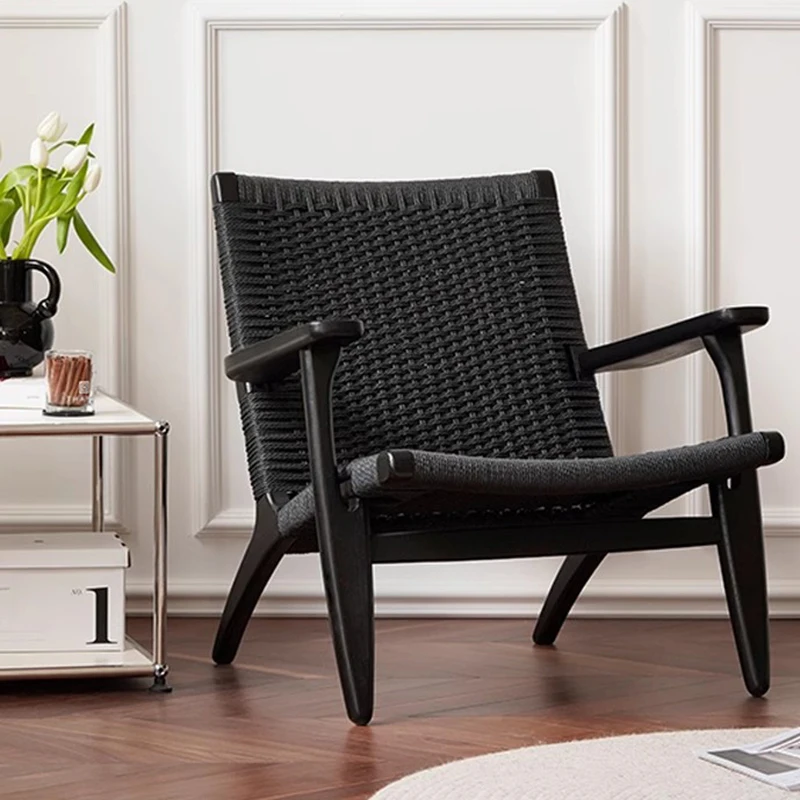 

Balcony Korean Chairs Living Room Cafe Bar Lounge Throne Relax Woven Chairs Living Room Design Sandalyeler Wooden Furniture