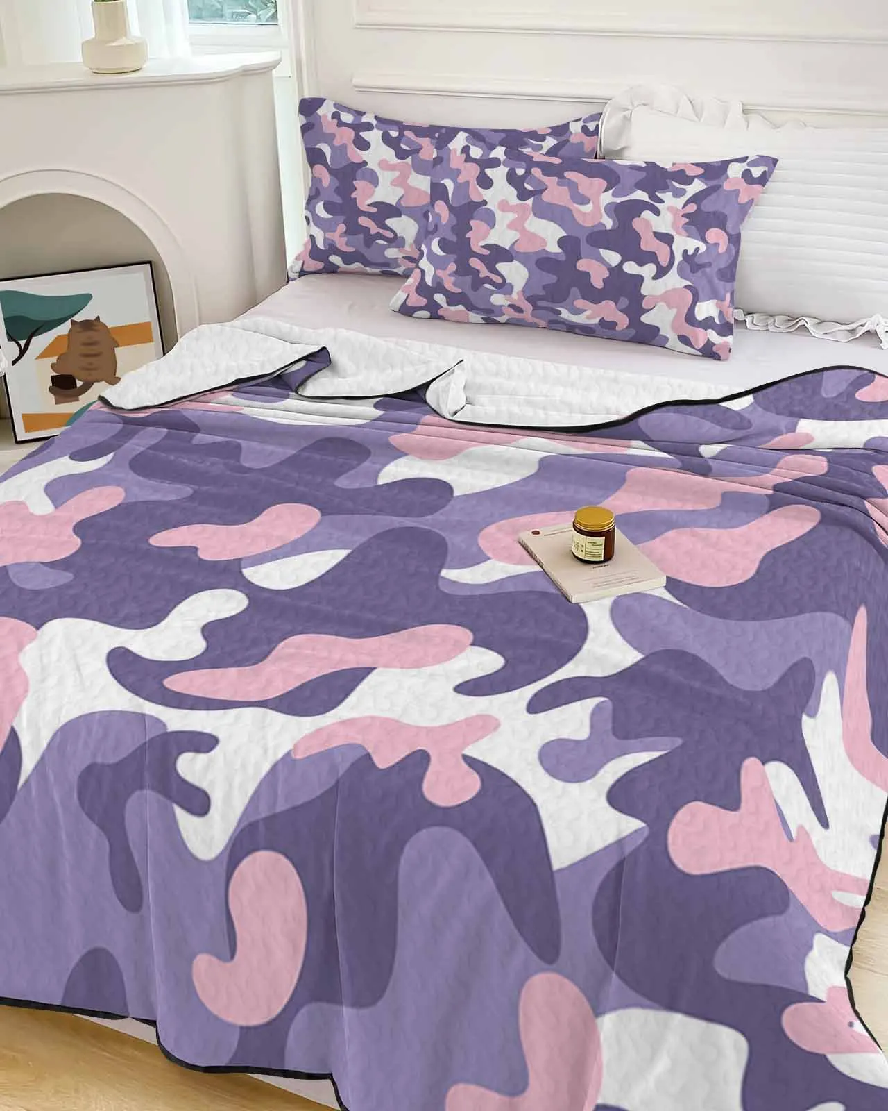 

Фиолетовое камуфляжное модное охлаждающее одеяло, легкое летнее одеяло для кровати, дышащее мягкое тонкое одеяло