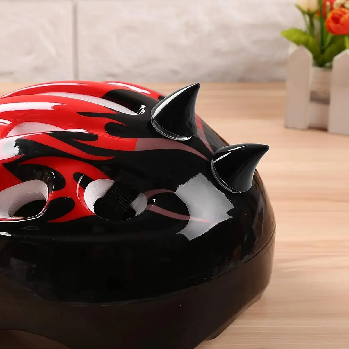 2Pcs Motorcycle Helmet Decoration Rubber Devil Horn with Suction