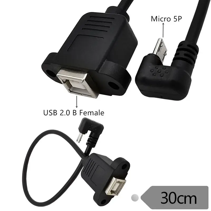 

U-Bend Micro5P Male BF With Fixed Nut, Android Mobile Phone, Tablet Game Power Supply, Mobile Game Data Charging Cable