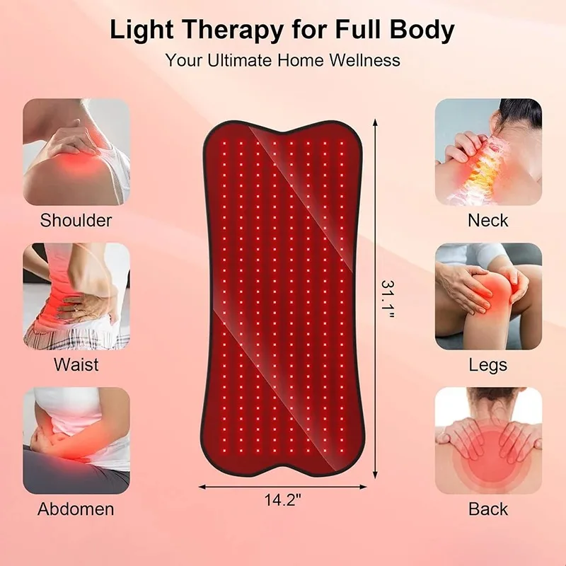 210 LEDs Red Infrared Light Therapy Pad Beauty Devices For Face,Body Back Knee Hands Feet Relief Portable 660nm 850nm Heat Pad
