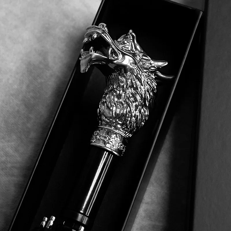 Retro Creative Folding Umbrella Luxury Chinese Zodiac Parasol UV Wind Resistant Umbrella Black Women's Rain Umbrellas Gift Ideas