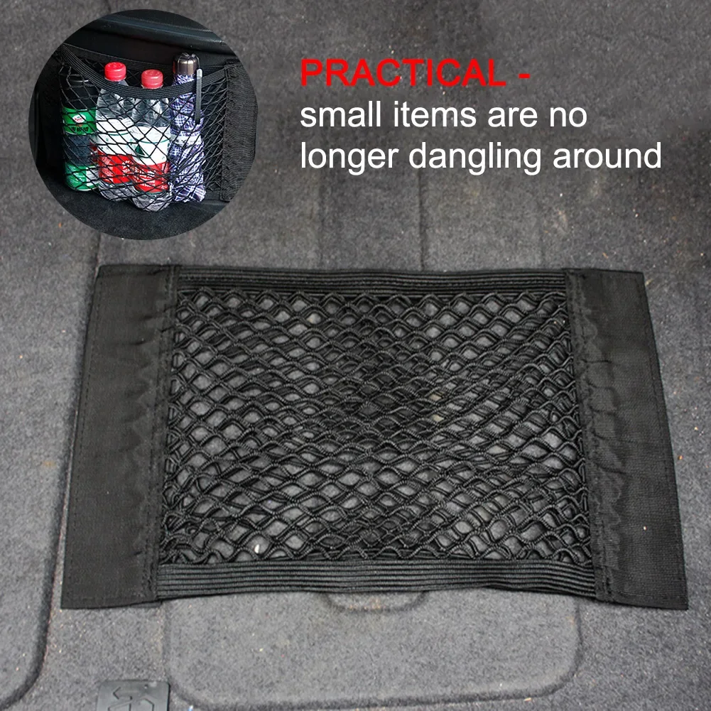 Car Back Rear Trunk Storage Net Pocket Trunk Seat Back Bag Elastic Storage Bag Auto Organizer Net Universal Storage Bag