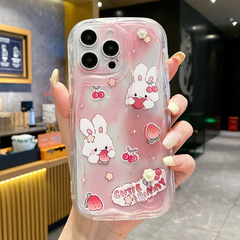 Wrist Strap Rabbit Phone Holder Case