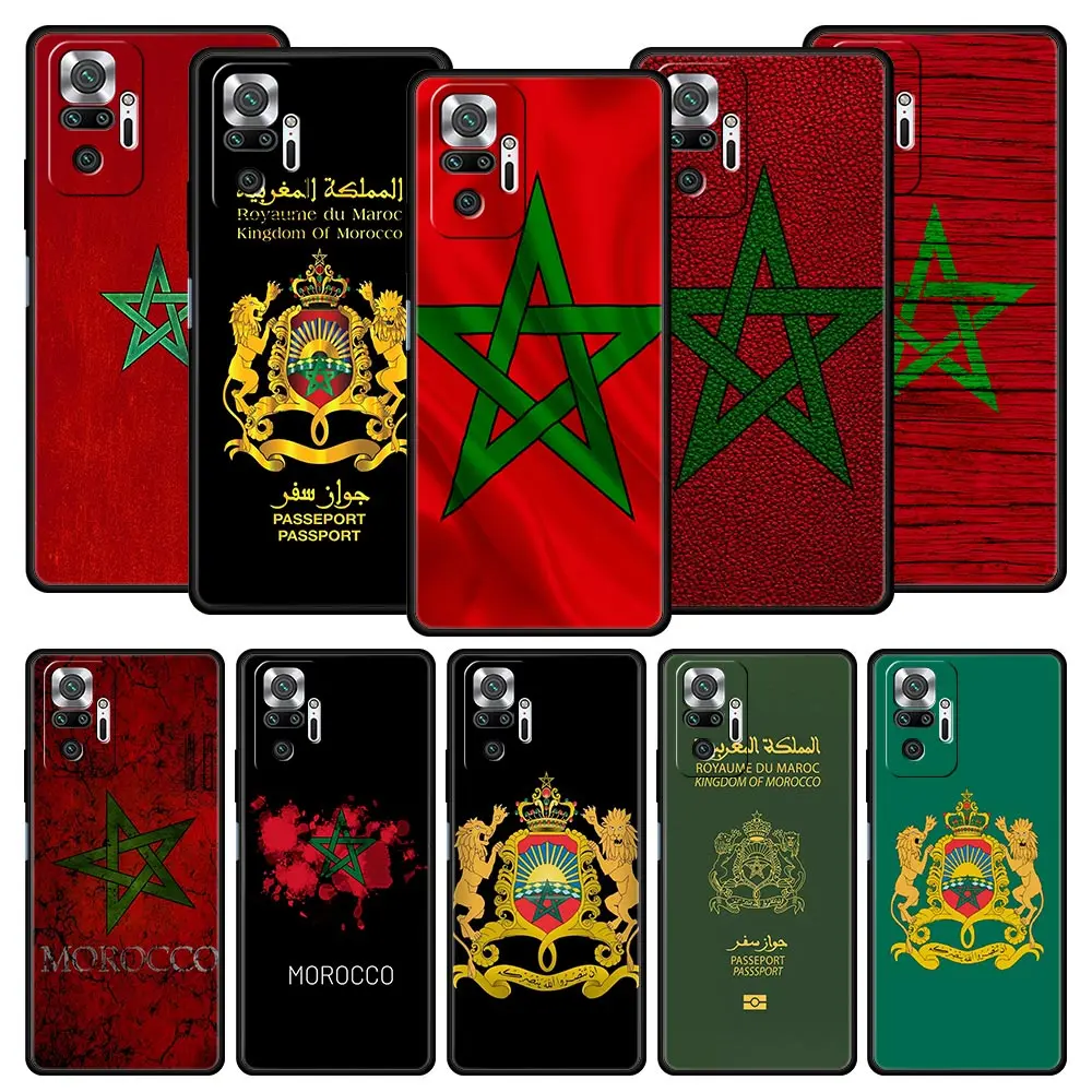 Morocco Flag Passport Design Black Phone Case Cover