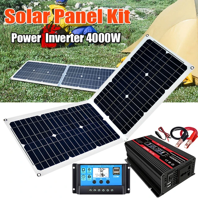 Solar Panel Kit Complete Dc12v To 110v/220v Power System 4000w Modified  Sine Inverter Solar Panel With 30a Solar Controller Set - System -  AliExpress
