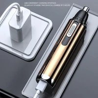 Electric Nose Ear Hair Trimmer Battery Operated Rechargeable Portable Hand Held Clippers Remover with Cleaning Brush 1