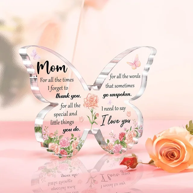 Gifts for Mom, Delicate Mom Birthday Gifts from Daughter Son, Moms Birthday Gift Ideas - Butterfly Acrylic Decorations 4