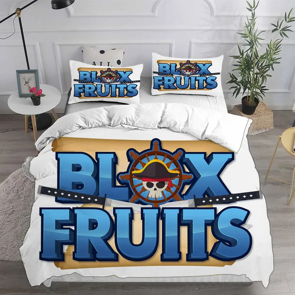 Blox Fruits Bedding Sets Bed Cover Comforter Duvet Cover Pillow Case 2-3 Pieces Sets Single Double Large Size Bedroom Decor