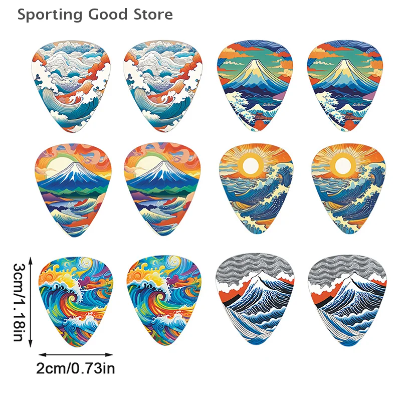 10Pcs/set Guitar Picks Premium ABS Material Dual-Sided Printing Shrapnel For Bass Ukulele Musical Instrument Accessories