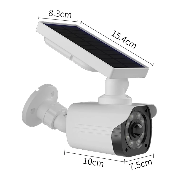 1PC Solar Battery Powered, Waterproof Fake Security Camera, Dummy Cameras, Motion-Activated Flood lights, Realistic Look 5
