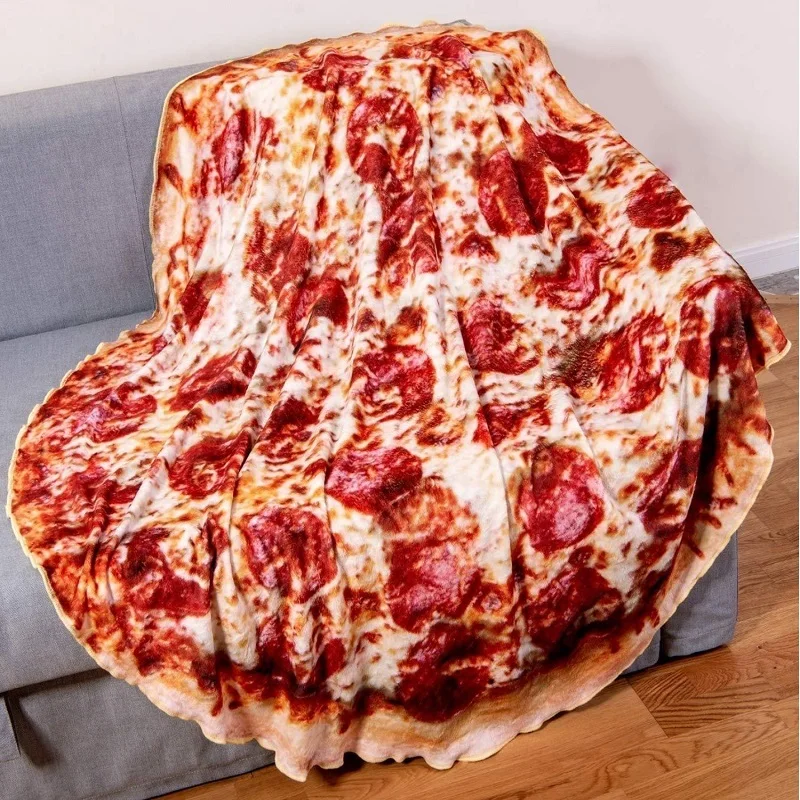Ideal Blanket Donut Pizza Carpet 3D Flannel Round Air Conditioning Carpet 