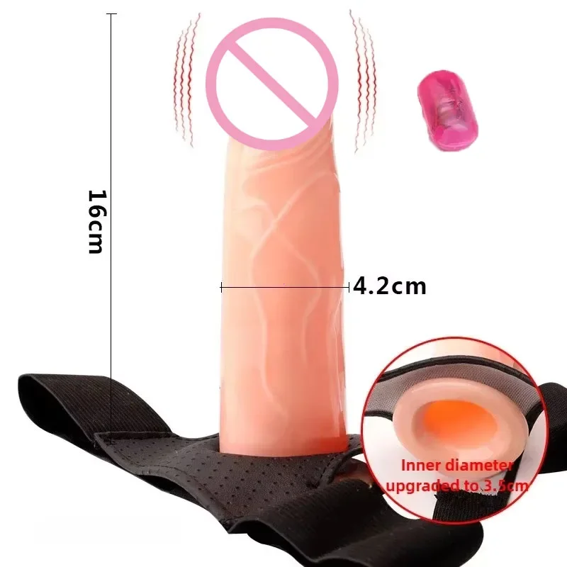 Strap On Hollow Dildo Panties Lesbian Vibrator Anal Cock G-Spot Erection Assist Harness Penis ED AID Dick Sex Toy for Man