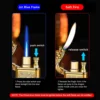 New Windproof 3D Wolf Double Flame Lighter Metal Double Flame Conversion Jet Inflatable Portable Lighter Trendy Men's Gift 4