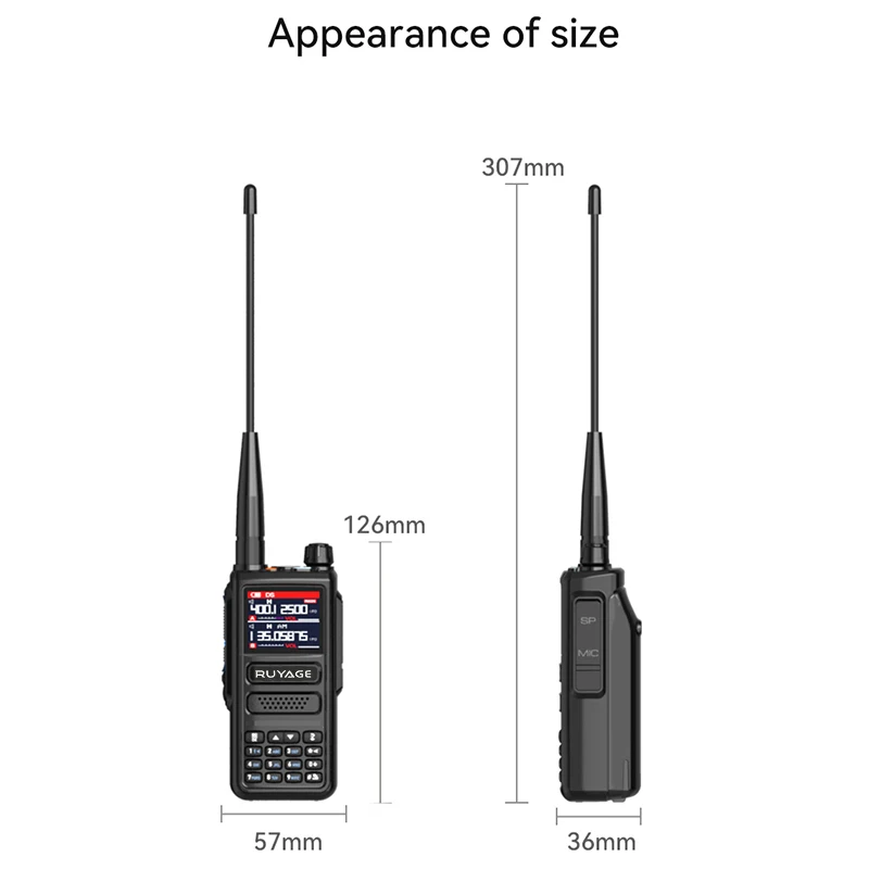 Ruyage-estación de Radio bidireccional Amateur, Walkie Talkie con banda  aérea, 256 canales, 10W, pantalla LCD