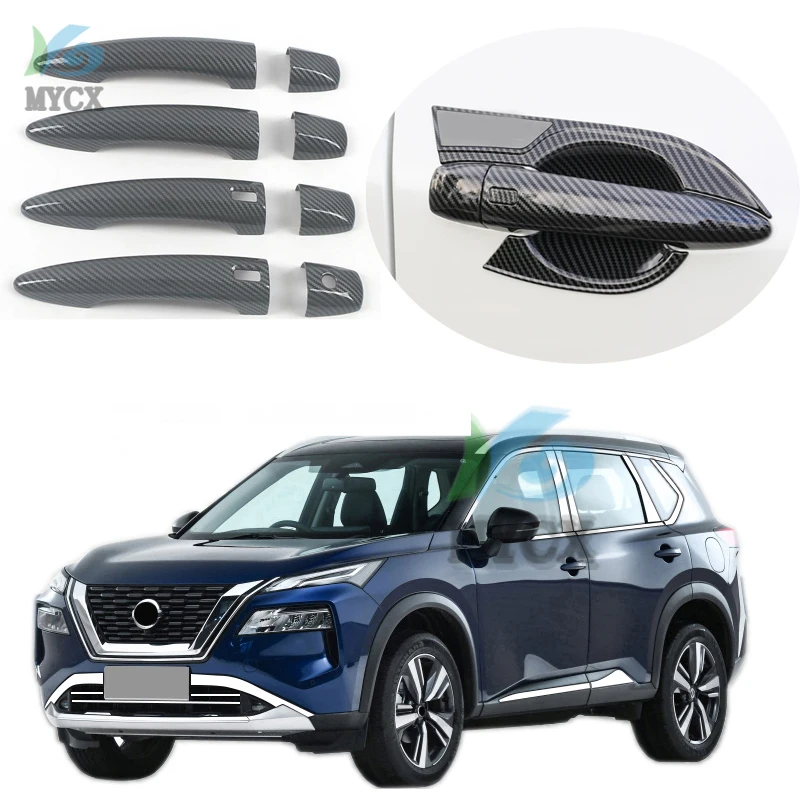 Unbranded Carbon Fiber Door Handle Protector & Bowl Cover Set – For Nissan – Car Scuff Guard