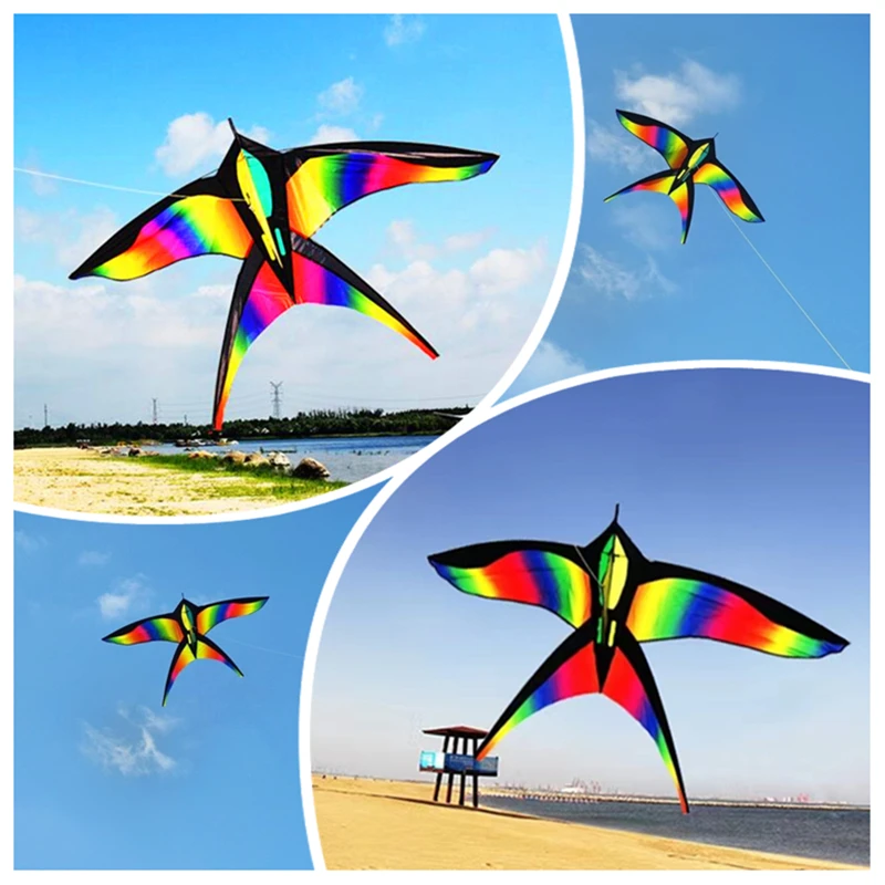 free shipping rainbow bird kite for kids kite nylon toys flying kites  children kite line weifang large kite factory ikite store