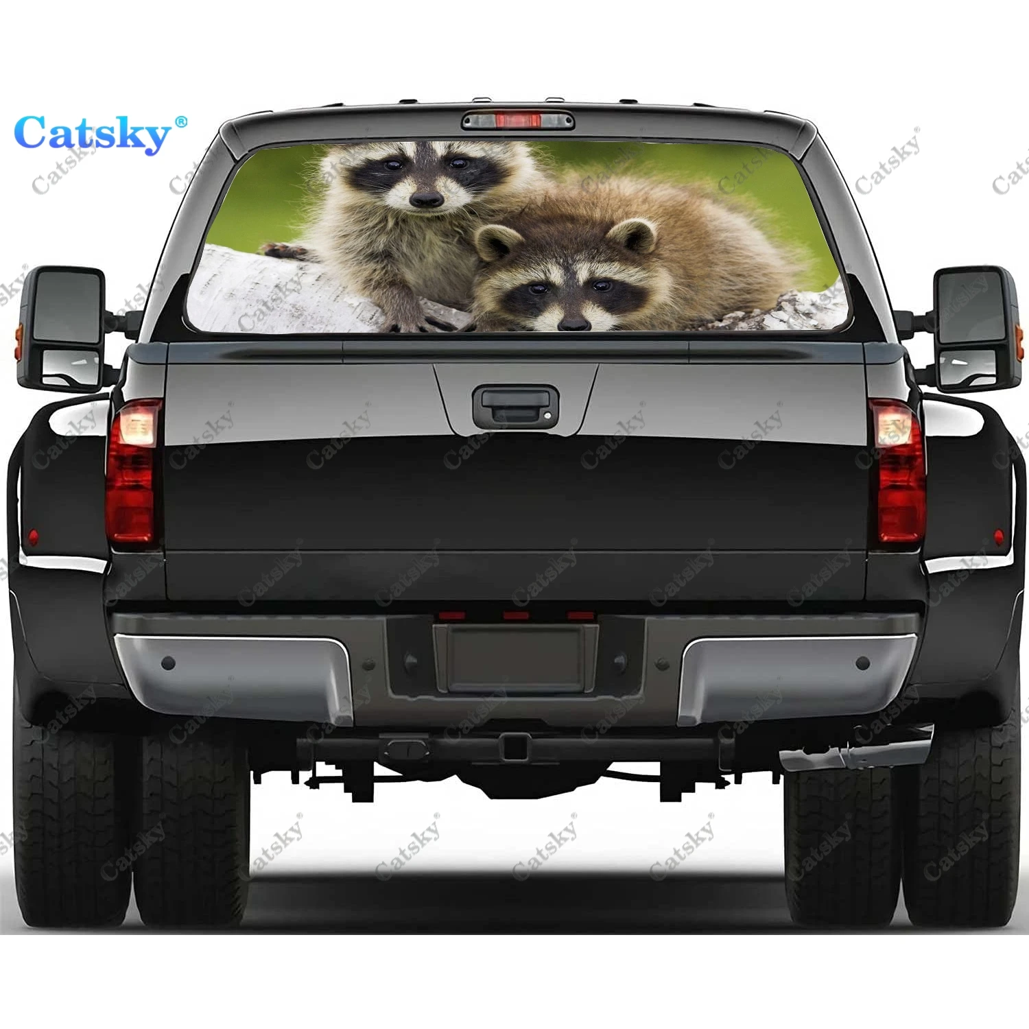 

Енот животное милая фотография ПВХ декоративная наклейка для грузовика перфорированная виниловая универсальная наклейка