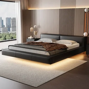 220x200cm 180x200cm 150x200cm King Sizes Double Bed Floating Frame Luxury Smart With Led Cosy Furniture Bedroom Beds 2 People