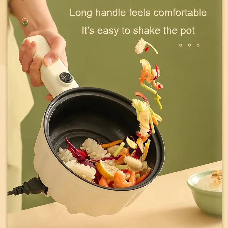 Multicooker 8-Inch Electric Hot Pot 2L,Non-Stick Frying Pan,Cooking Pots Breakfast Machine for Egg/Ramen/Steak/Rice/Soup,220V 6